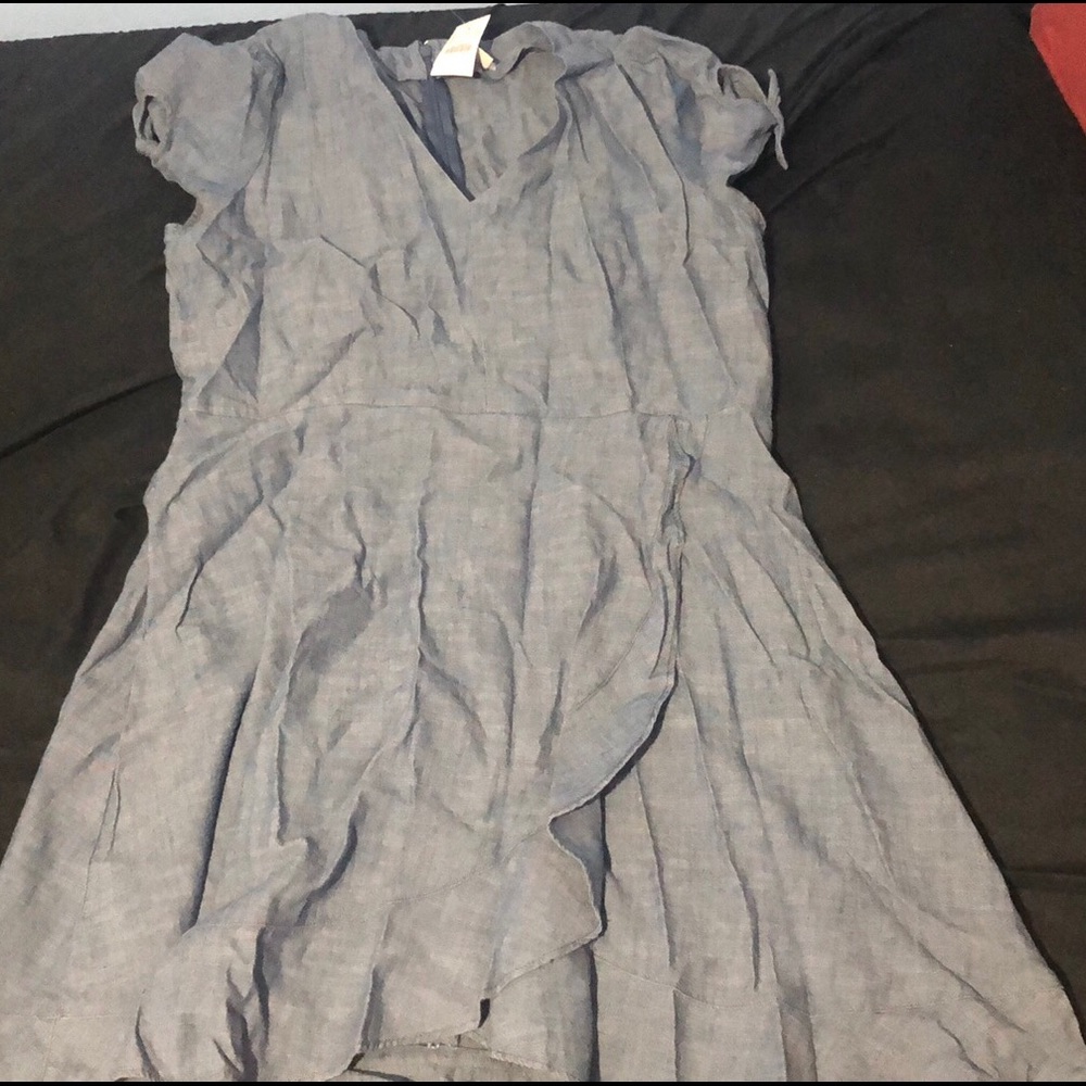 Denim wrap dress